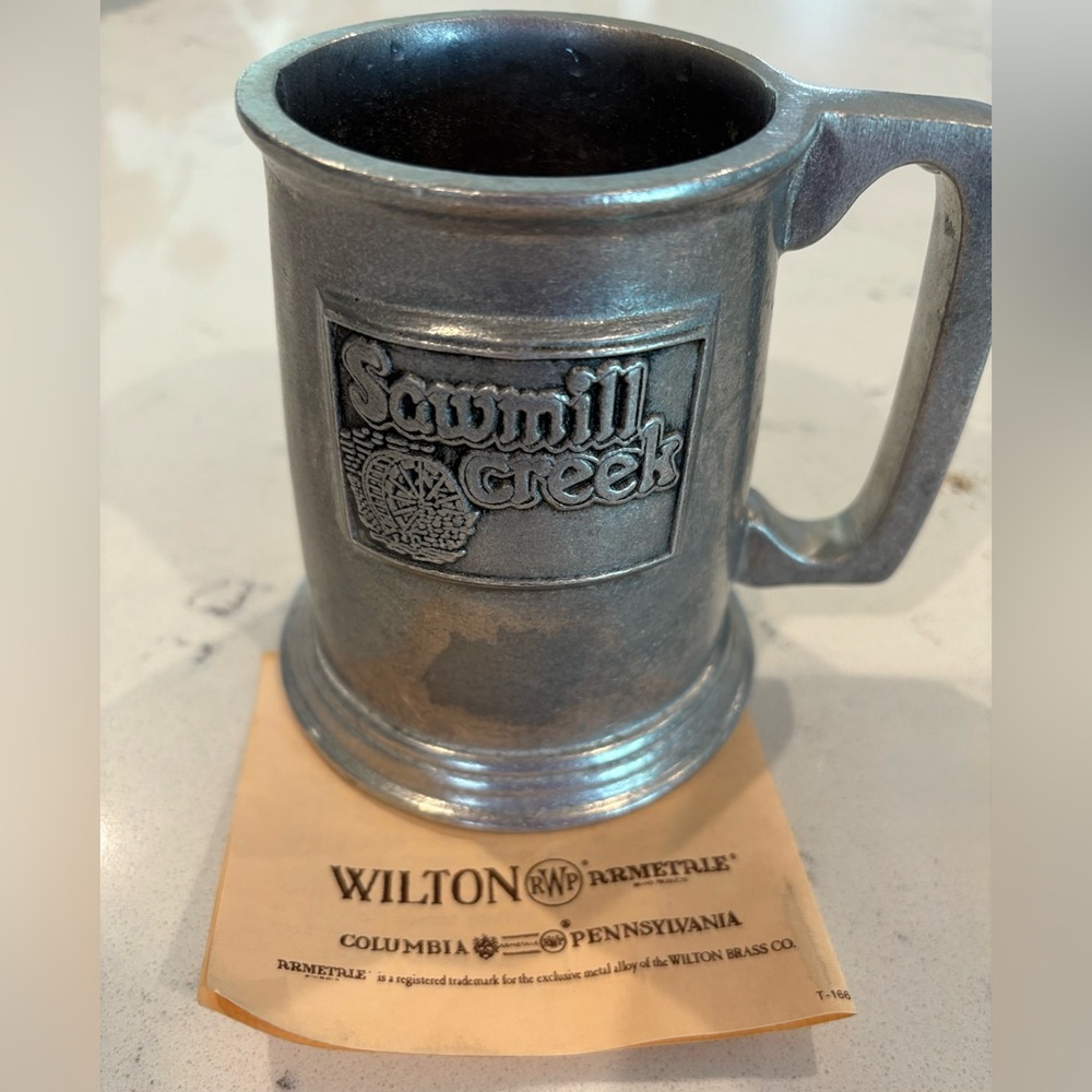 VGT. Wilton Armetale Sawmill Creek Pewter Mug Great Condition Original Paperwork